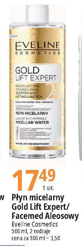 Płyn micelarny przeciwzmarszczkowy Eveline gold lift expert promocja