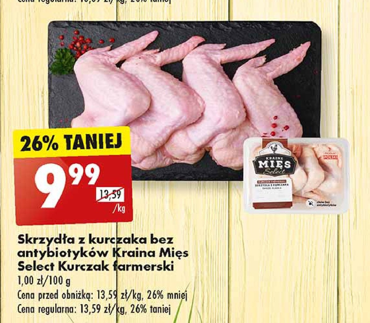 Skrzydła z kurczaka farmerskiego Kraina mięs select promocja