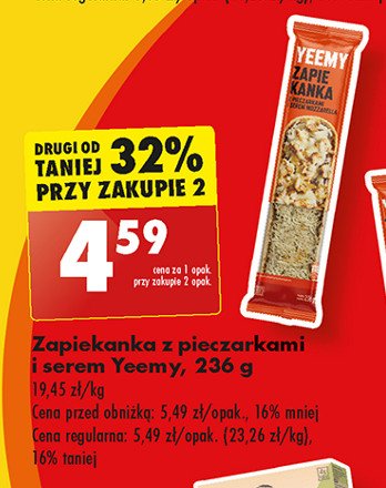 Zapiekanka z pieczarkami i serem mozzarella Yeemy promocja