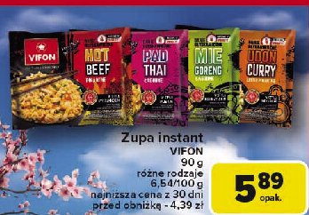 Danie udon curry Vifon promocja w Carrefour