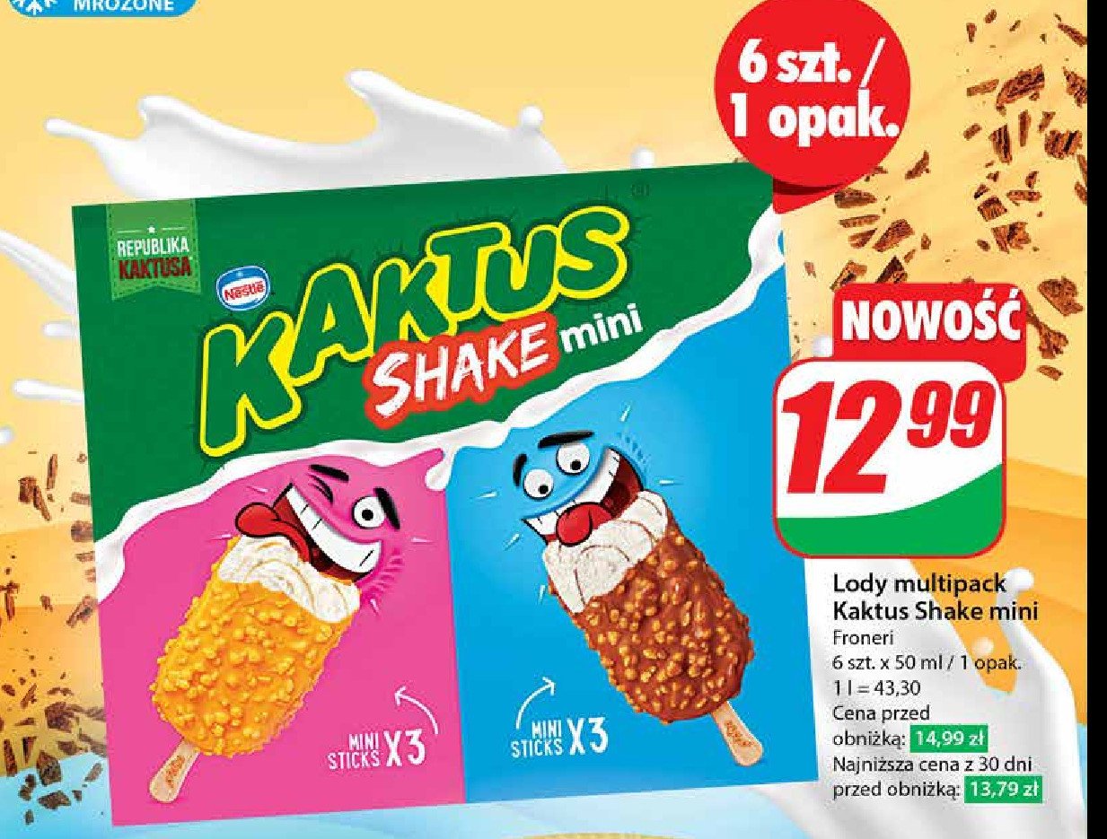 Lody shake mini Nestle kaktus promocja