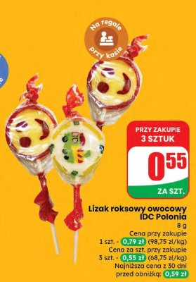 Lizak roksowy owocowy  promocja w Dino