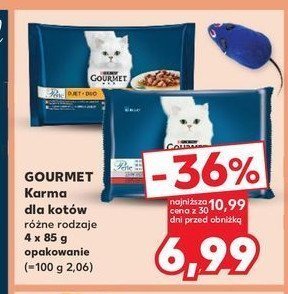 Karma dla kota fileciki w smakowitym sosie z kurczakiem i wołowiną Purina gourmet perle promocja w Kaufland