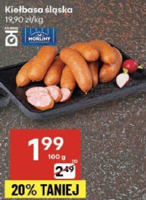 Kiełbasa śląska Morliny promocja w Delikatesy Centrum