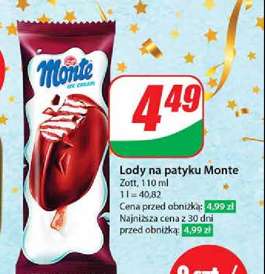 Lody Zott monte promocja