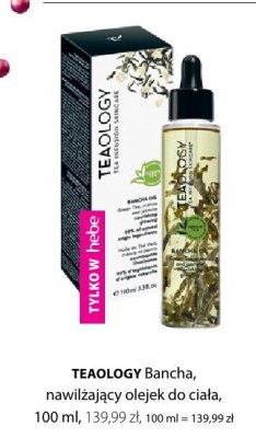 Nawilżający olejek do ciała TEAOLOGY Bancha promocja w Hebe