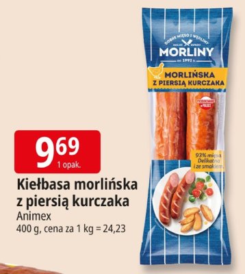 Kiełbasa morlińska z piersią kurczaka Animex promocja w Leclerc