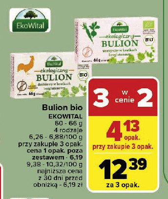 Bulion warzywny w kostkach bio Ekowital promocja