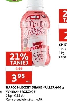 Napój mleczny sunny strawberry Mullermilch shake promocja