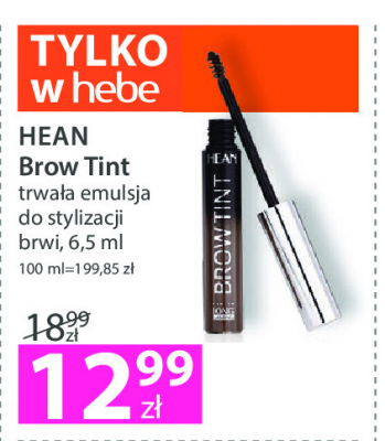 Tusz do brwi dark Hean long lasting brow tint Hean cosmetics promocja