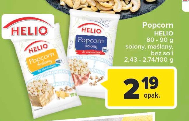 Popcorn maślany Helio promocja