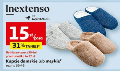 Kapcie damskie lub męskie Inextenso rozmiar 36-46 promocja w Auchan