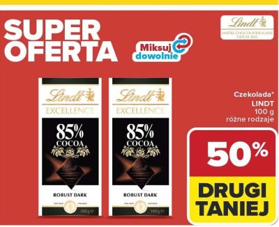 Czekolada LINDT EXCELLENCE 100 g różne rodzaje promocja w Carrefour