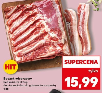 Boczek wieprzowy bez kości, ze skórą promocja w Kaufland