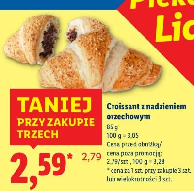 Croissant z nadzieniem orzechowym promocja w Lidl