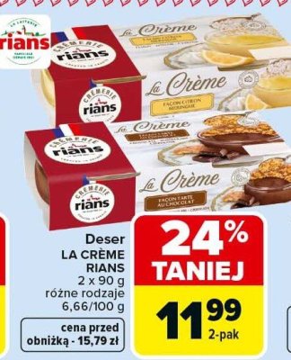 Deser La Creme Rians promocja w Carrefour Market