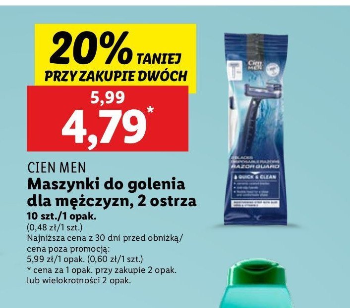 Maszynki Cien men promocja