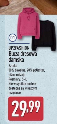 Bluza dresowa damska UP2FASHION promocja w Aldi