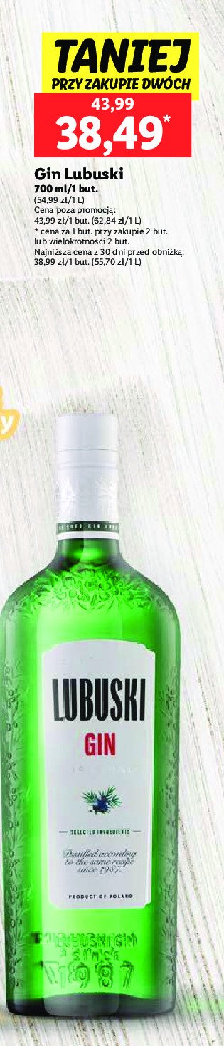 Gin Lubuski gin promocja w Lidl