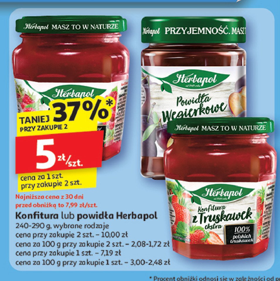 Powidła węgierkowe Herbapol promocja w Auchan