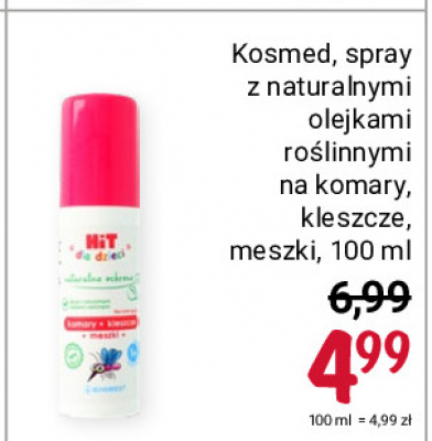 Spray na komary kleszcze i meszki dla dzieci Kosmed nafta promocja