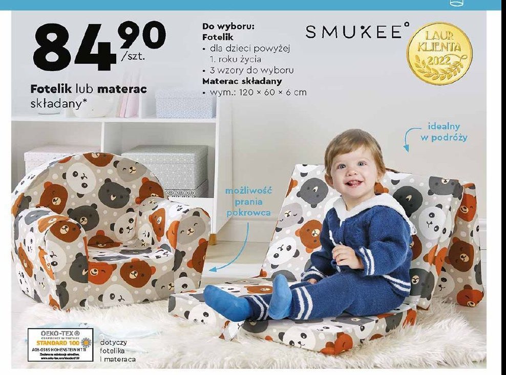 Materac dla dziecka 120 x 60 x 6 cm Smukee promocja