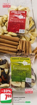 Jabłko suszone ćwiartki Świderek promocja w Dino