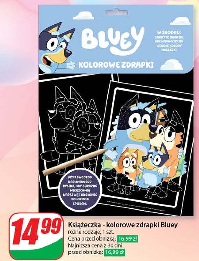 Kolorowe zdrapki bluey promocja