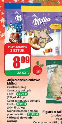 Jajka czekoladowe Milka 2 rodzaje promocja w Dino
