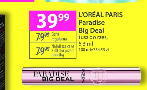 Tusz L'oreal paradise big deal promocja w Hebe