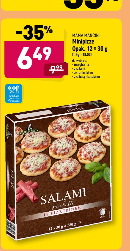 Mimni pizza z salami Mama mancini promocja