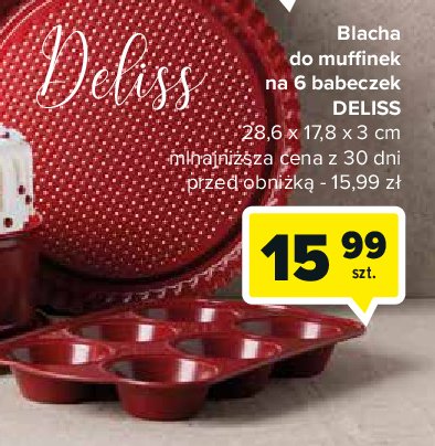 Blacha do muffin deliss 28.6 x 17.8 x 3 cm promocja