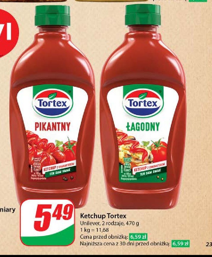 Ketchup pikantny Tortex promocja w Dino