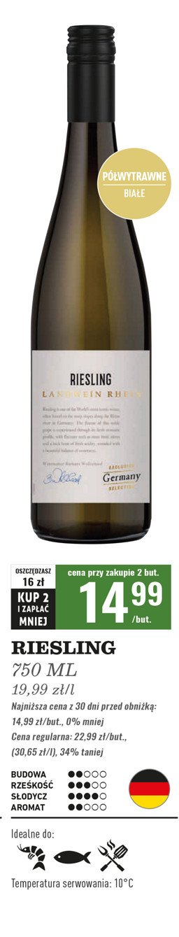 Wino RIESLING TERRES CALCAIRES PREISS-ZIMMER RIESLING WINE promocja w Biedronka