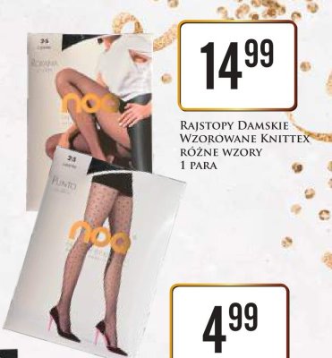 Rajstopy damskie wzorowane Knittex różne wzory 1 para promocja w Dino