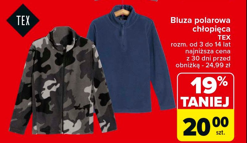 Bluza chłopięca polarowa 98-164 cm Tex promocja w Carrefour Market