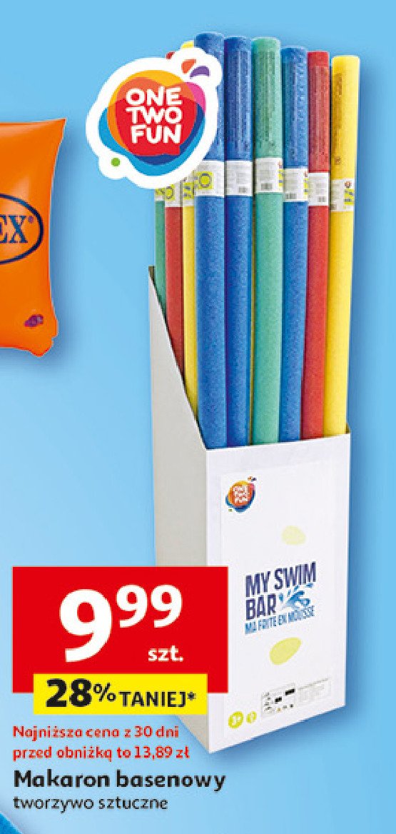 Makaron basenowy One two fun promocja w Auchan