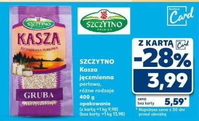 Kasza jęczmienna perłowa Szczytno różne rodzaje 400 g promocja w Kaufland