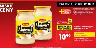 Majonez dekoracyjny 800 ml Winiary promocja w Biedronka