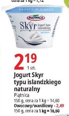 Jogurt typu islandzkiego waniliowy Pi膮tnica skyr promocja