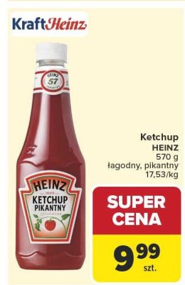 Ketchup HEINZ 570 g łagodny, pikantny promocja w Carrefour Market