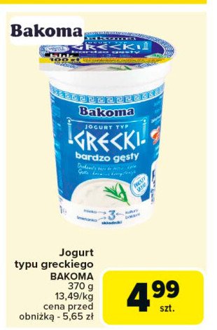 Jogurt naturalny Bakoma grecki promocja