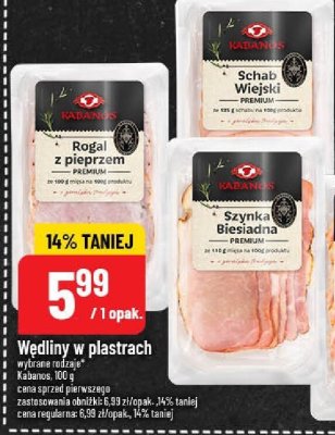 Wędliny w plastrach (Rogal z pieprzem, Schab Wiejski, Szynka Biesiadna, Boczek rolowany)  promocja w POLOmarket