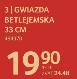 Gwiazda betlejemska 33 cm promocja w Selgros