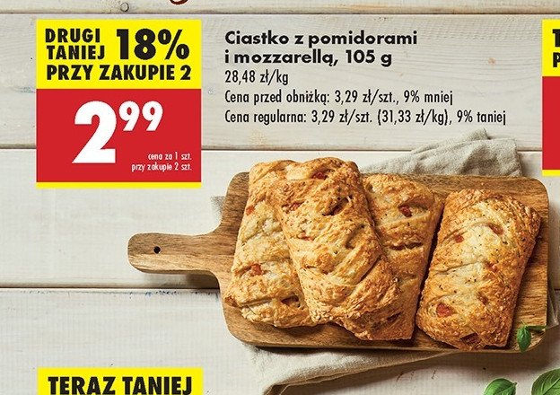 Ciastko z pomidorami i mozzarellą promocja w Biedronka