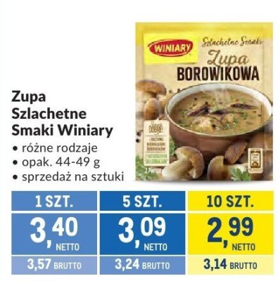 Zupa Szlachetne Smaki Winiary różne rodzaje promocja w Makro