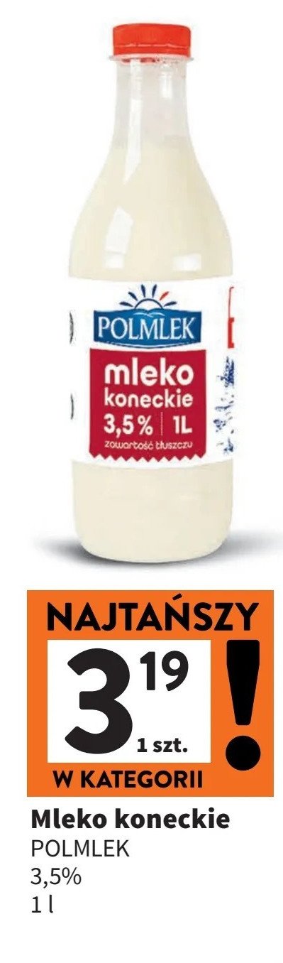 Mleko koneckie 3.5 % Polmlek promocja w Intermarche