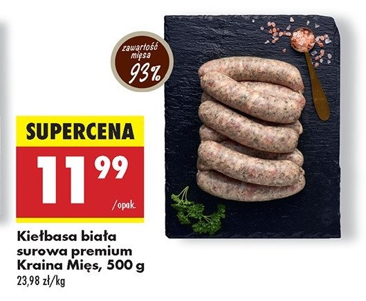 Kiełbasa biała surowa Kraina mięsa promocja w Biedronka