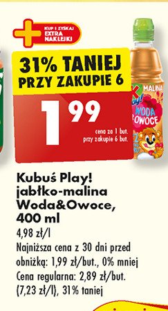 Napój jabłko-malina Kubuś play! woda & owoce promocja