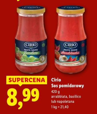 Sos pomidorowy Cirio arrabbiata promocja w Lidl